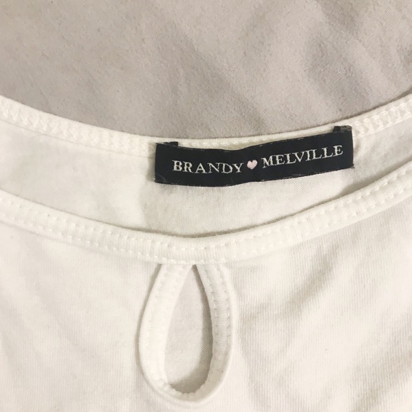 Brandy Melville White Cropped Keyhole Tank Top - Picture 2 of 3